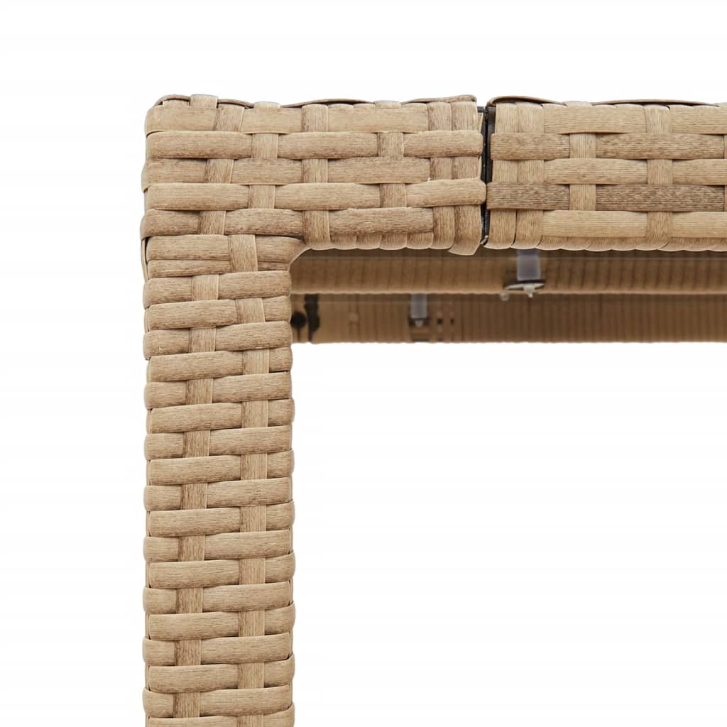Gartentisch 150x90x75 cm Hartglas und Poly Rattan Schwarz