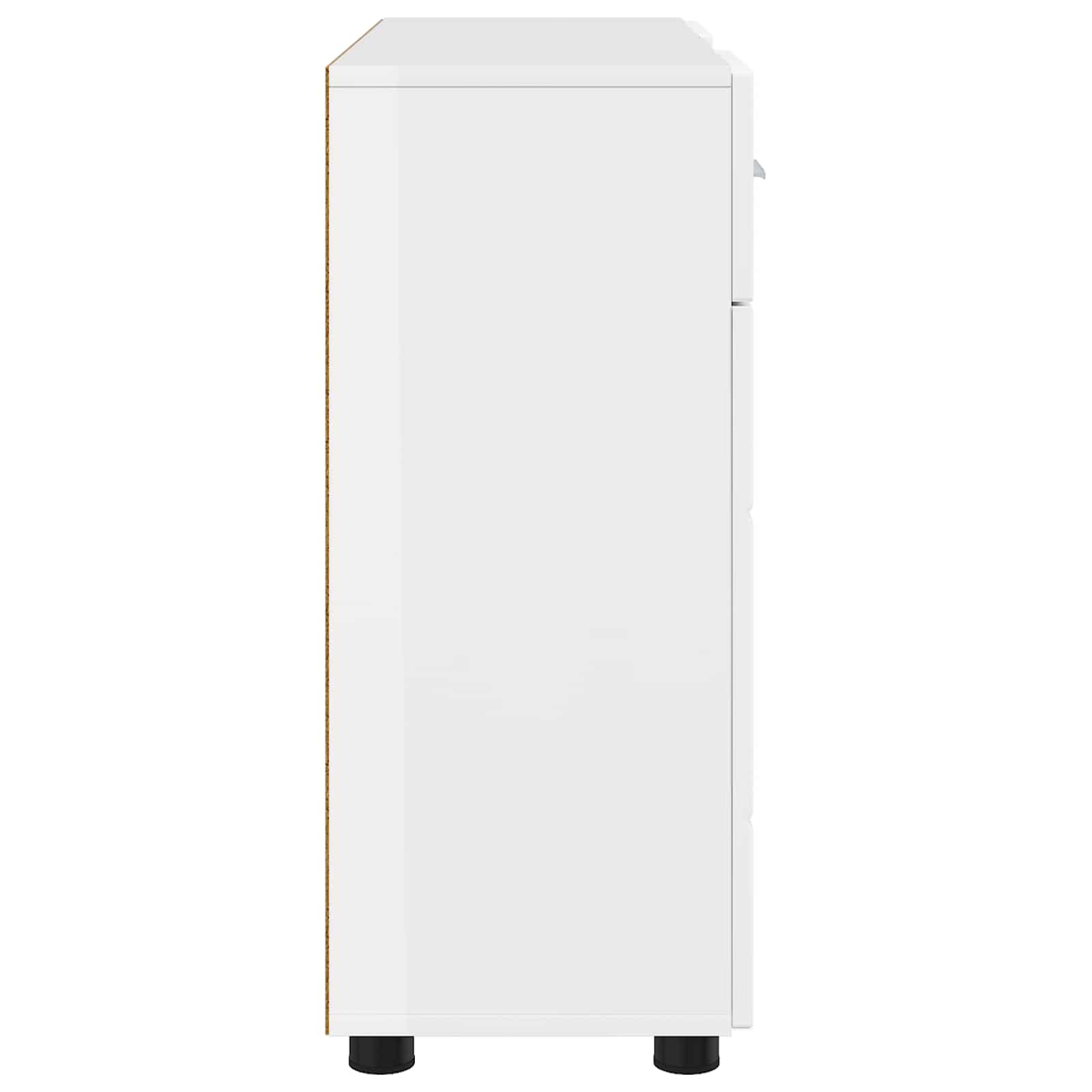Highboard mit Regal FLORIN Weiß 60 x 35 x 182 cm Holzwerkstoff