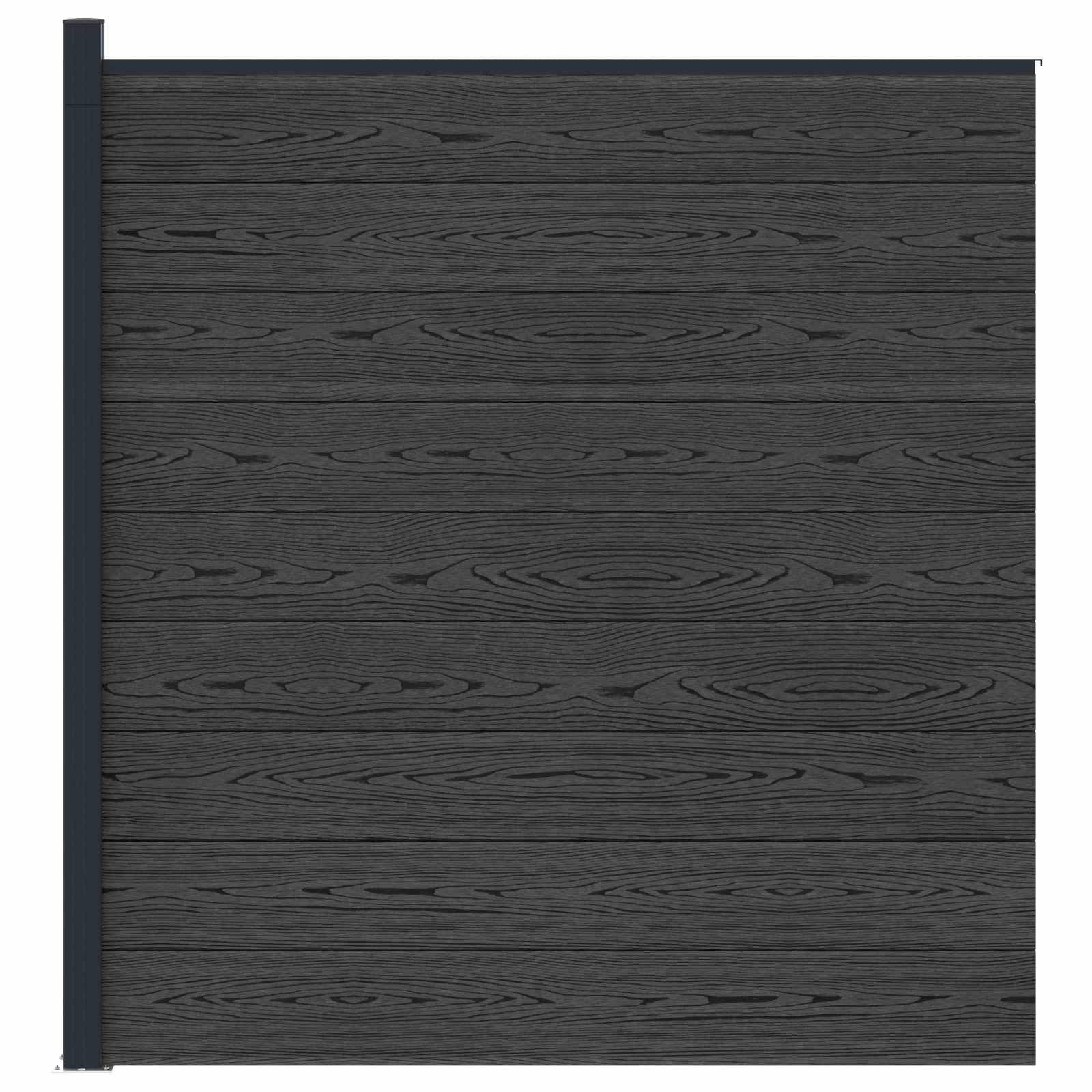 Zaunelement WPC 180x186 cm Schwarz