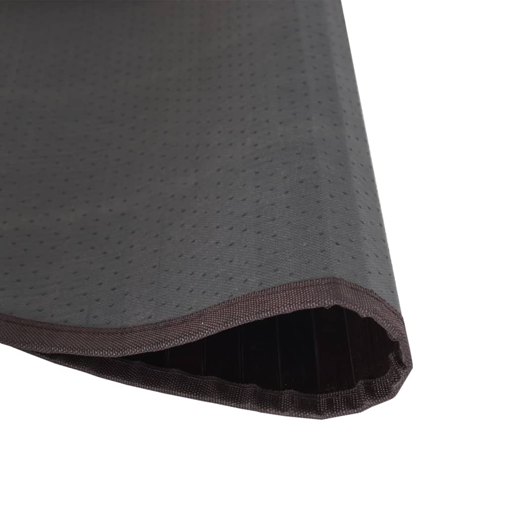 Teppich Rund Schwarz 60 cm Bambus