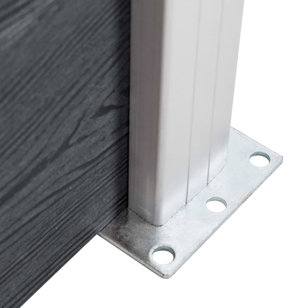 Zaunpfosten 3 Stk. Dunkelgrau 185 cm Aluminium