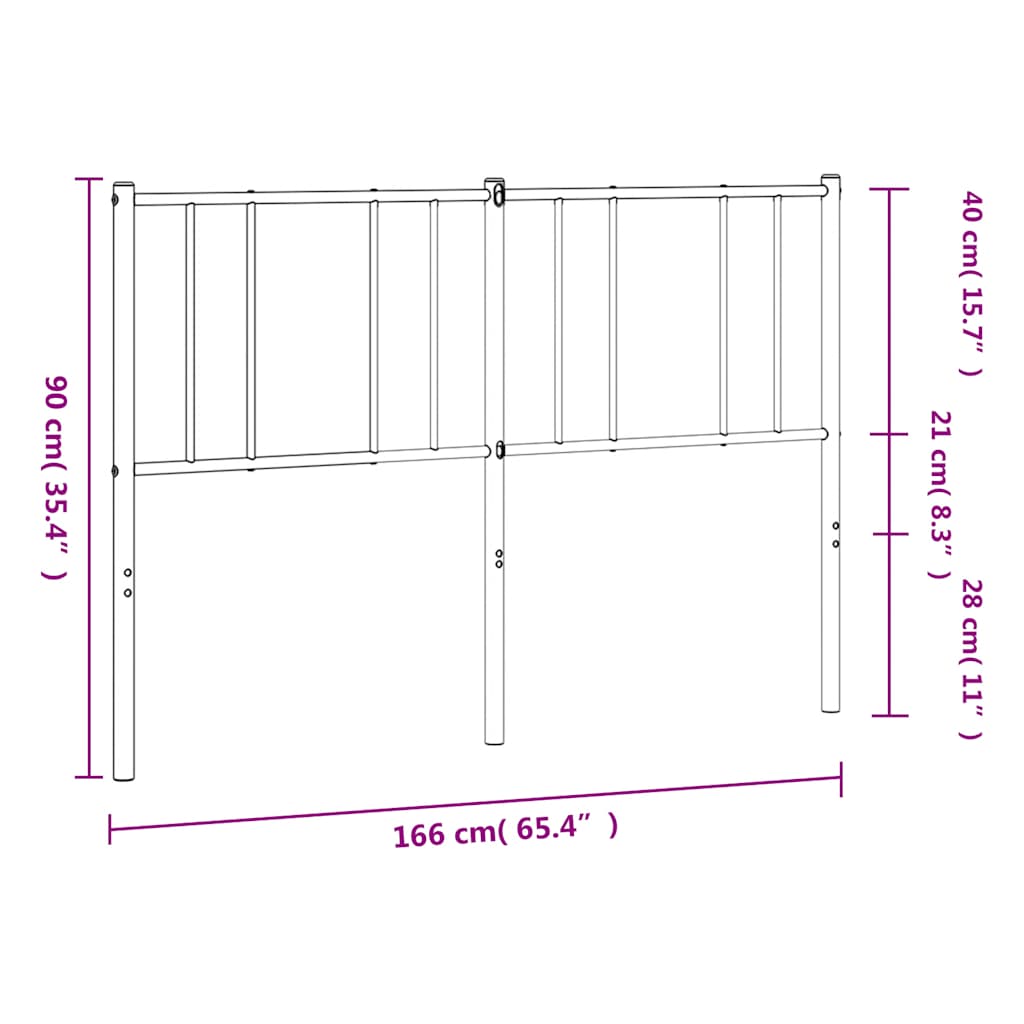 Ersatz-Kopfteil Metall Schwarz 80 cm
