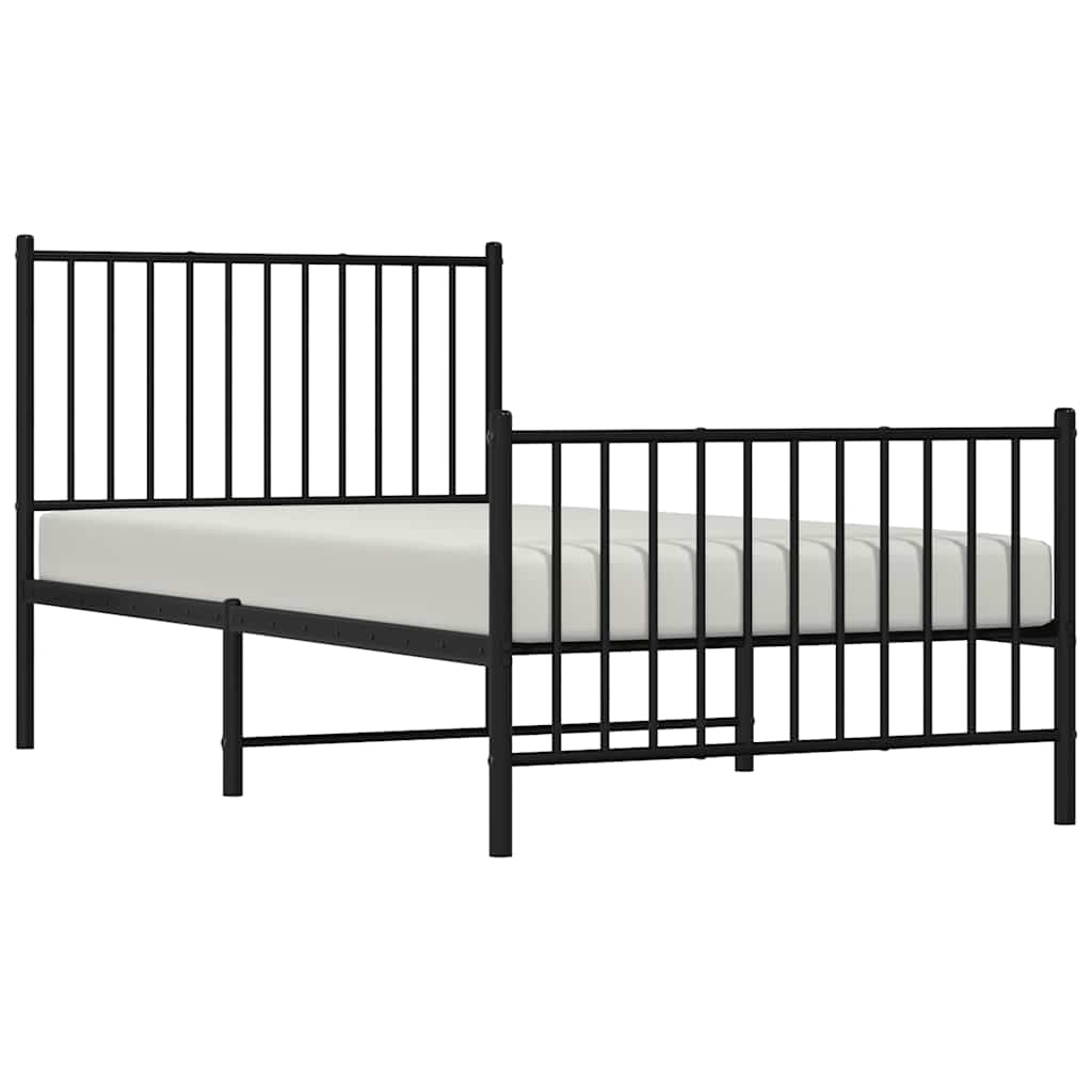 Bettgestell Metall Schwarz 75x190 cm