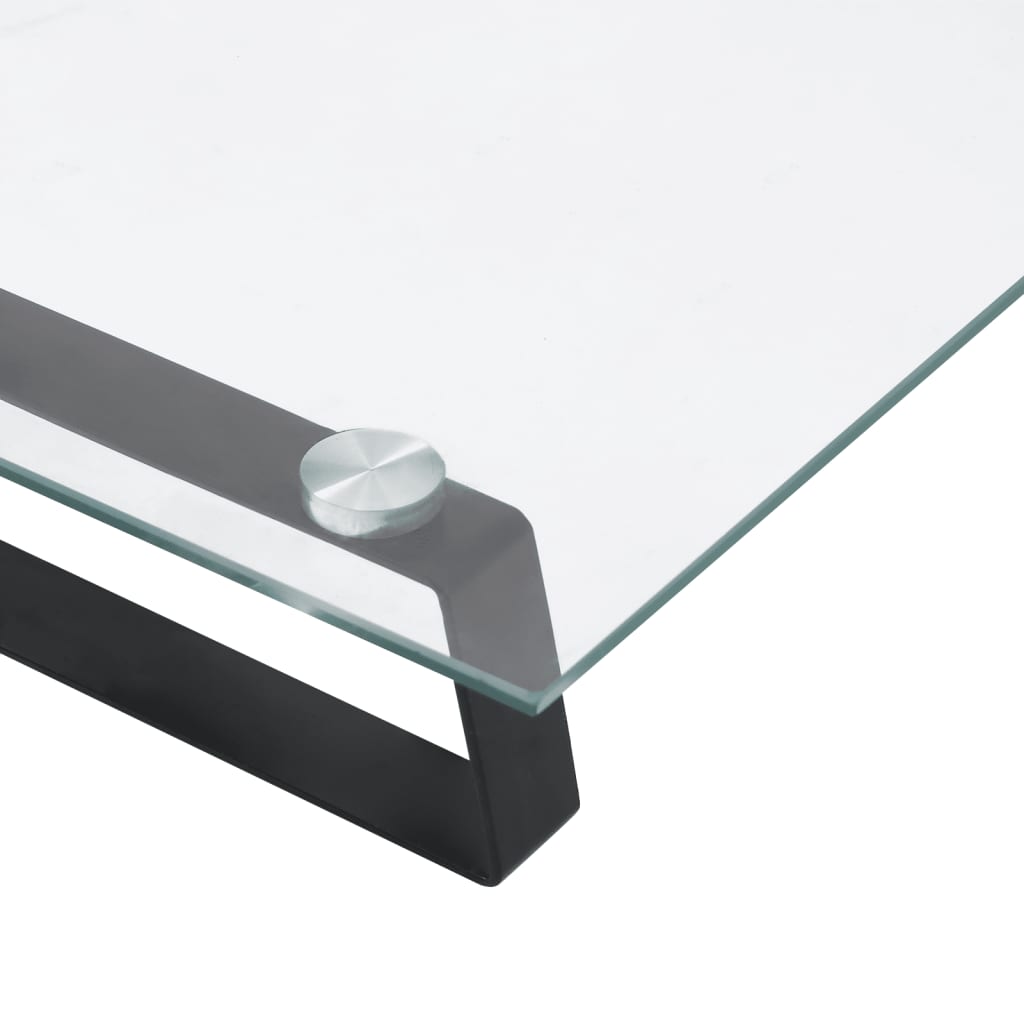 Monitorständer Weiß 60x20x8 cm Hartglas und Metall