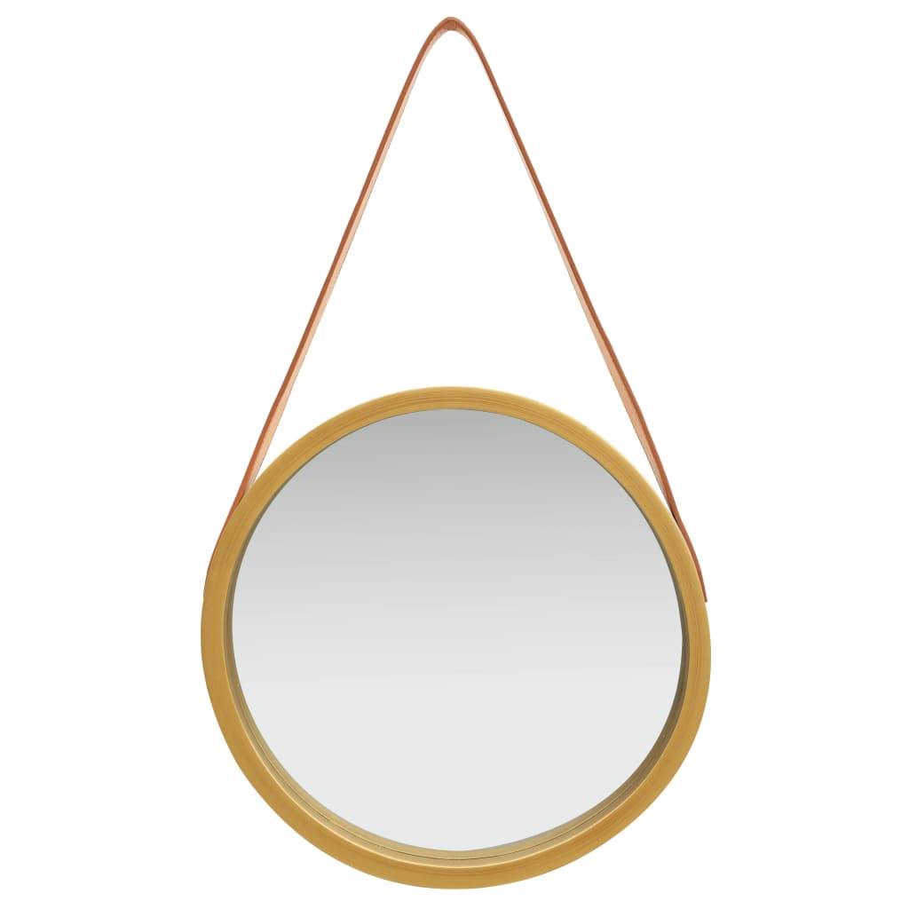 Wandspiegel mit Riemen 60 cm Golden