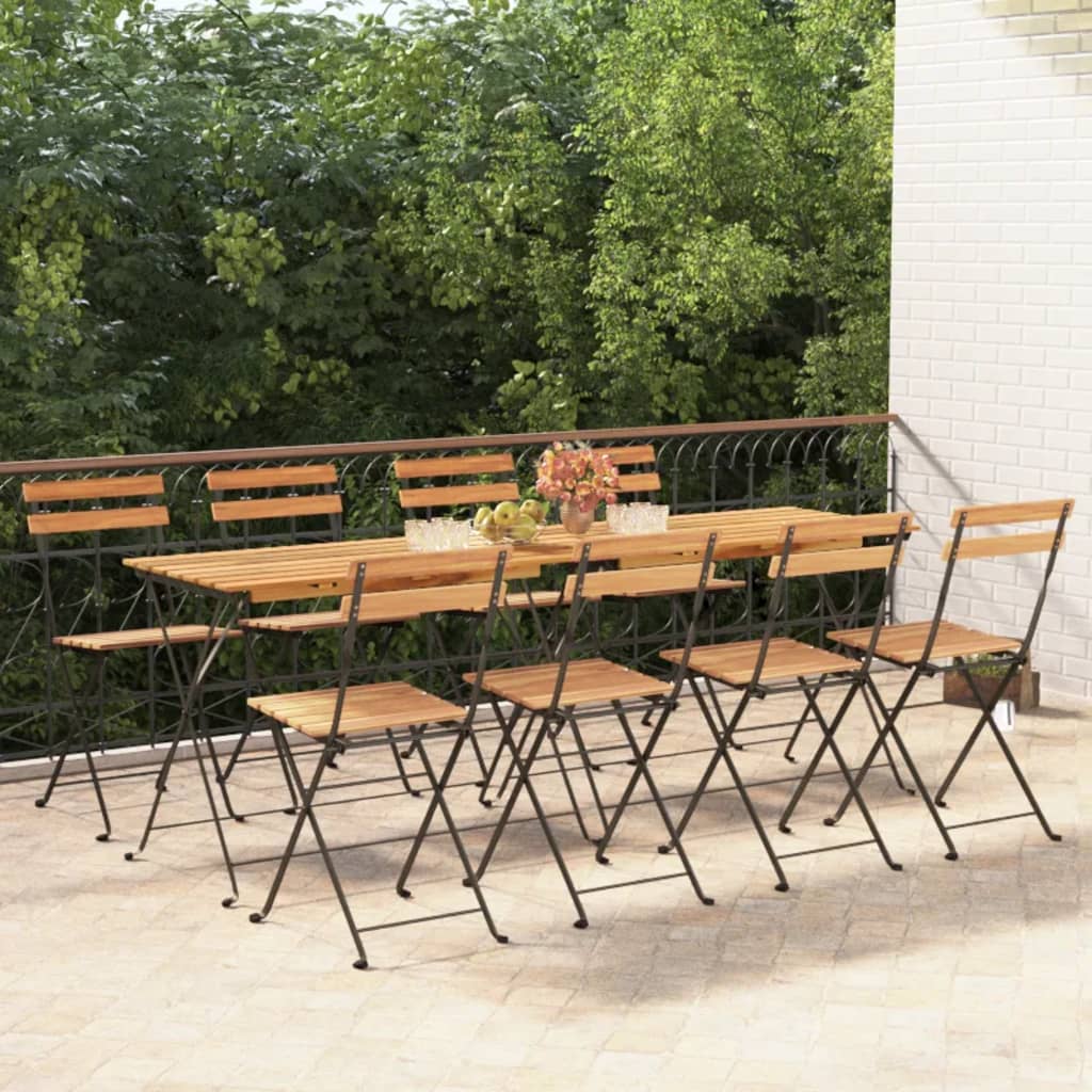 Bistrostühle 6 Stk. Klappbar Massivholz Teak und Stahl