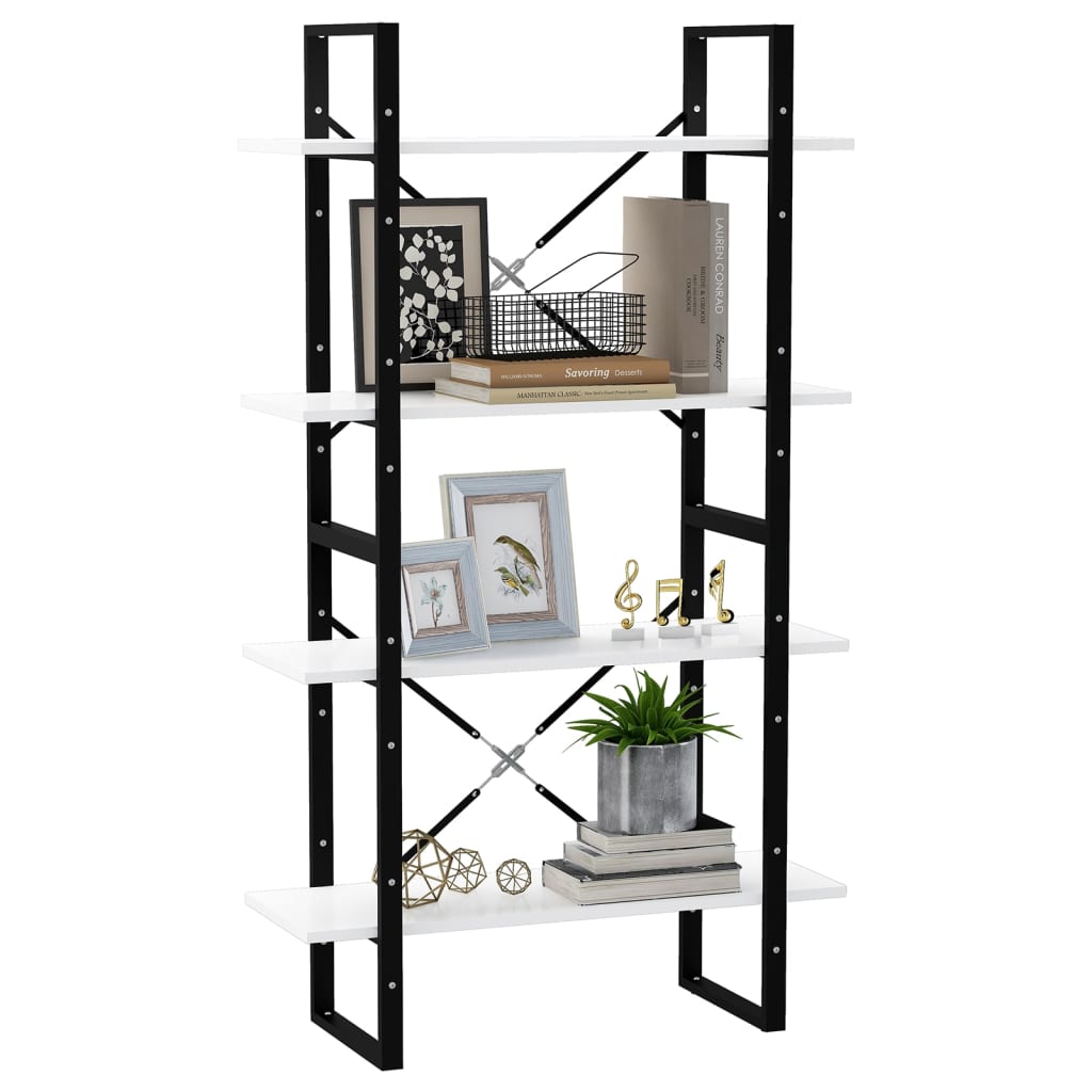 Bücherregal 2 Fächer Weiß 80x30x70 cm Holzwerkstoff