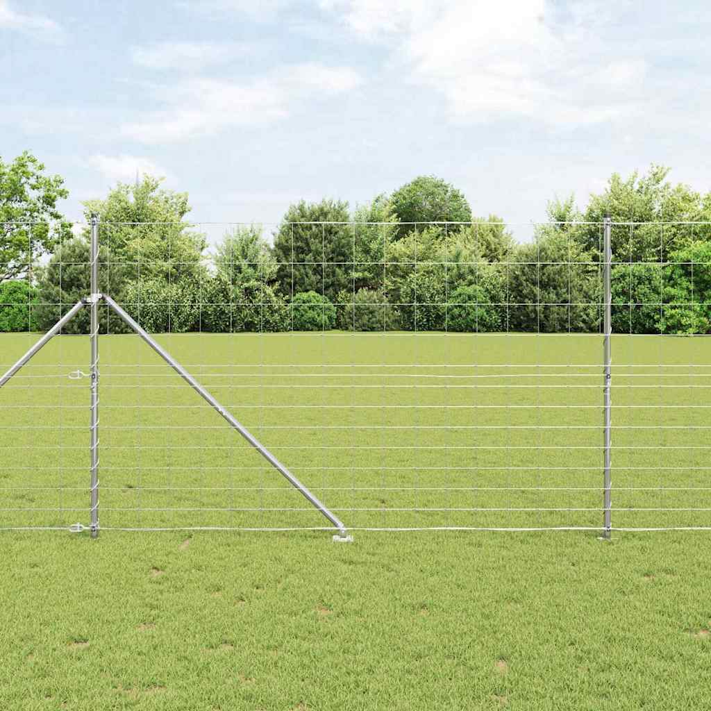 Ground Fix Geschweißter Drahtzaun 25 x 0,8 m Silber Netz