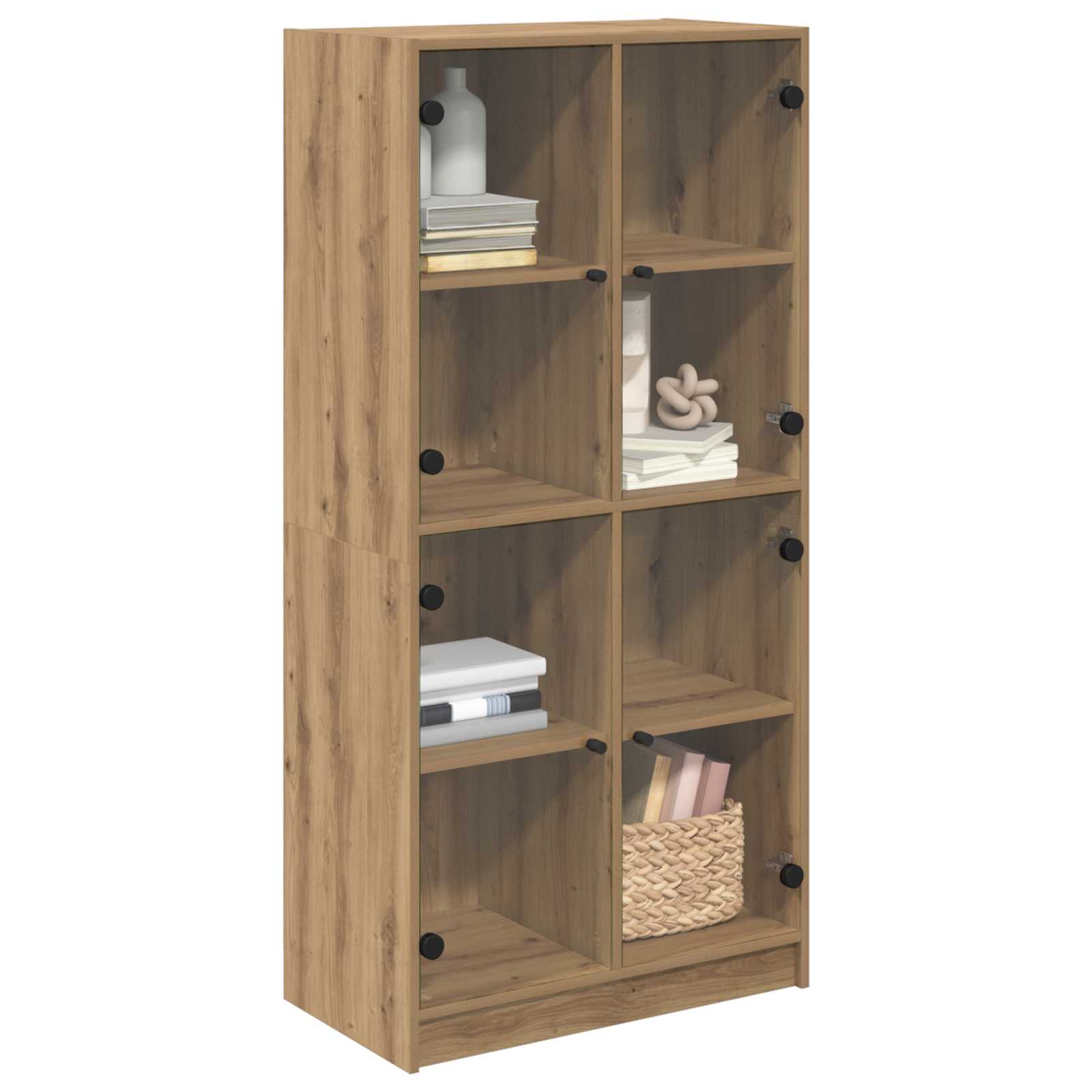 Bücherschrank mit Türen Weiß 136x37x142 cm Holzwerkstoff