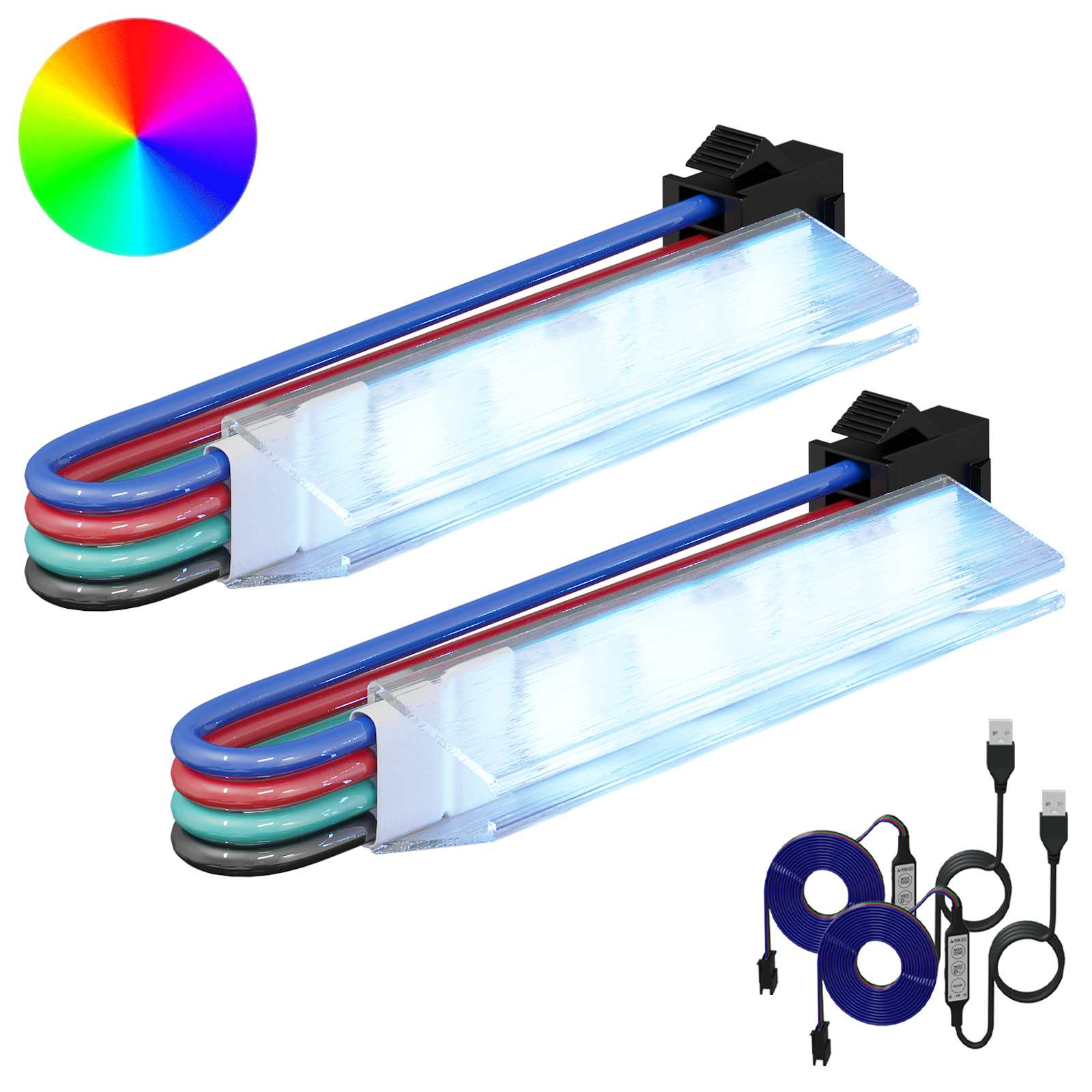 LED Streifen 2 pcs Schwarz und Weiß 1745 mm