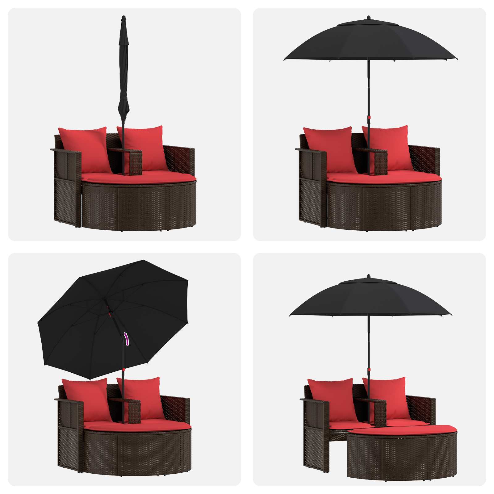 Garten-Sofa mit Kissen 8 pcs Beige und Hellgrau Poly-Rattan