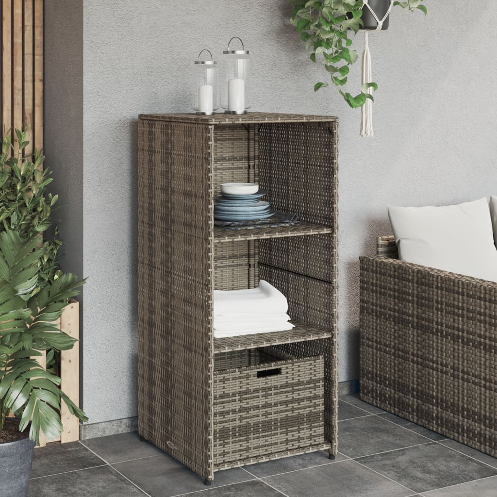 Gartenschrank Schwarz 50x55x115 cm Poly Rattan