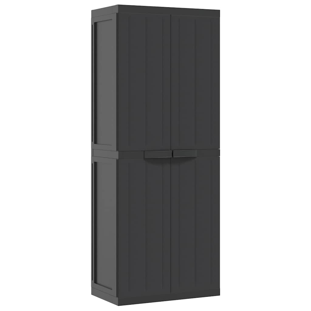 Gartenschrank Grau und Schwarz 65x37x85 cm PP