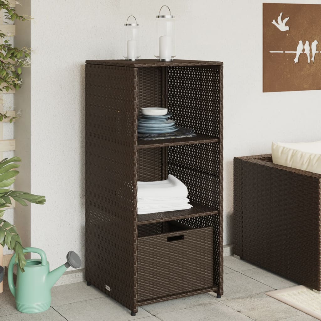 Gartenschrank Schwarz 50x55x115 cm Poly Rattan