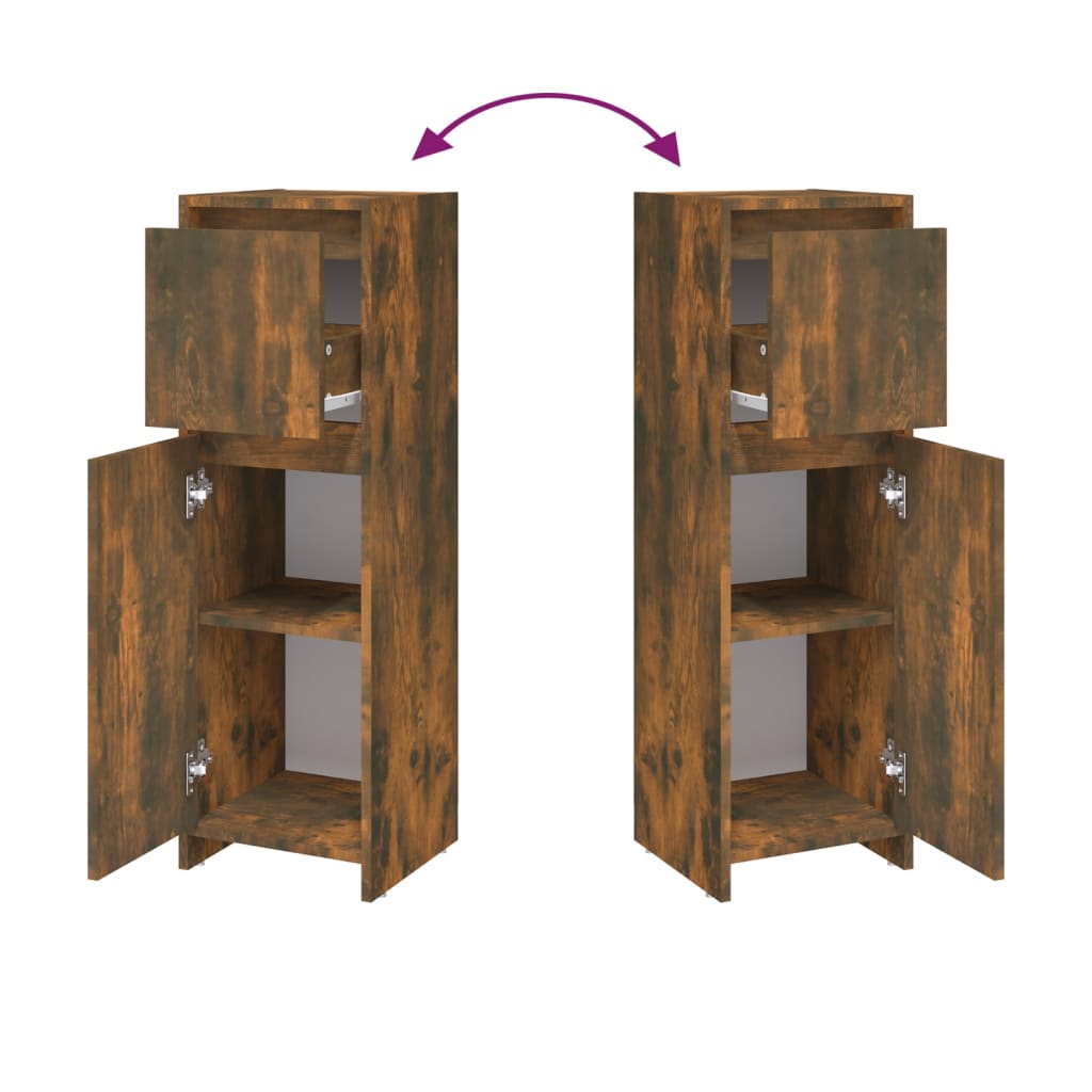 Badezimmerschrank Weiß 30x30x95 cm Holzwerkstoff