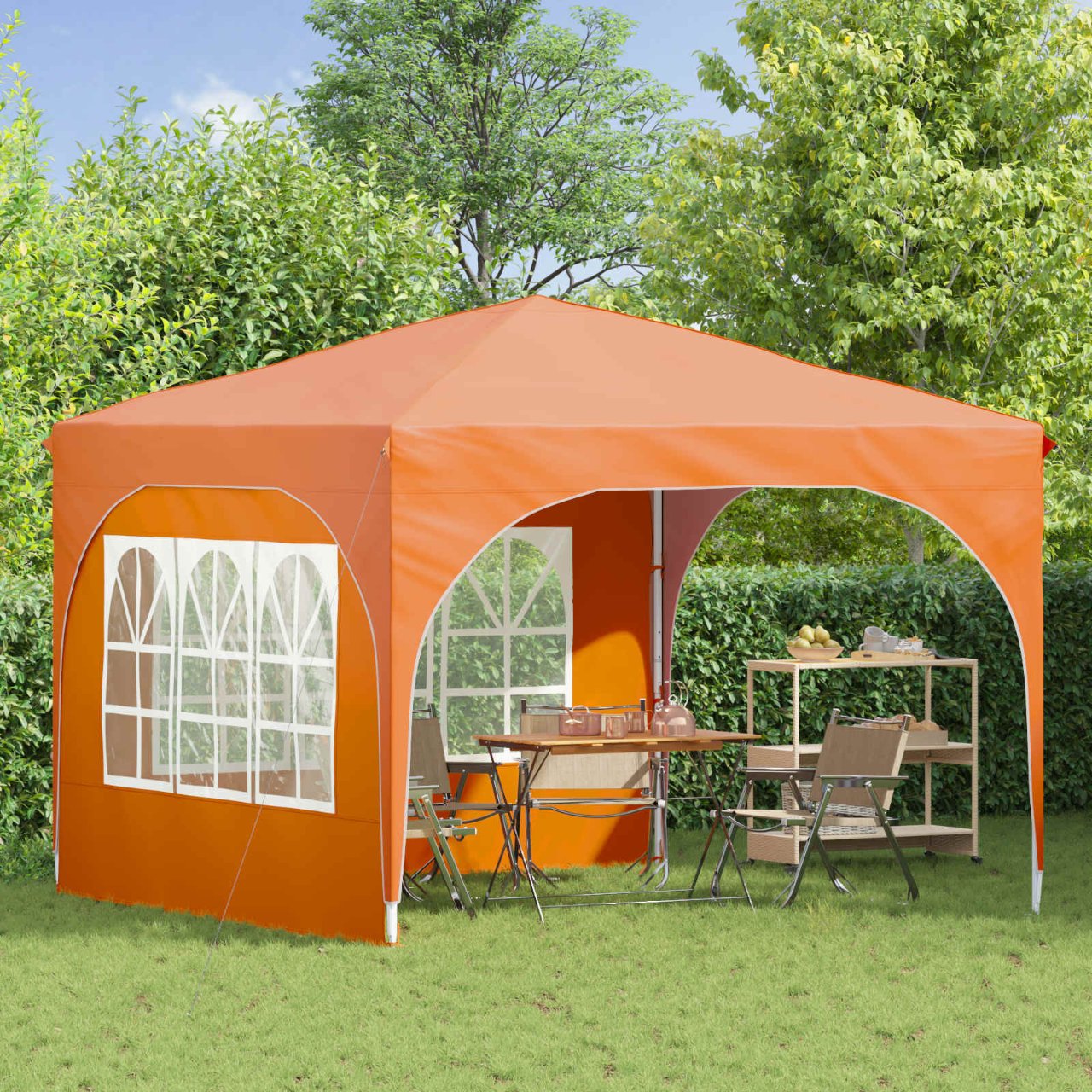 Pop-up Partyzelt 290 x 290 x 245 cm Creme