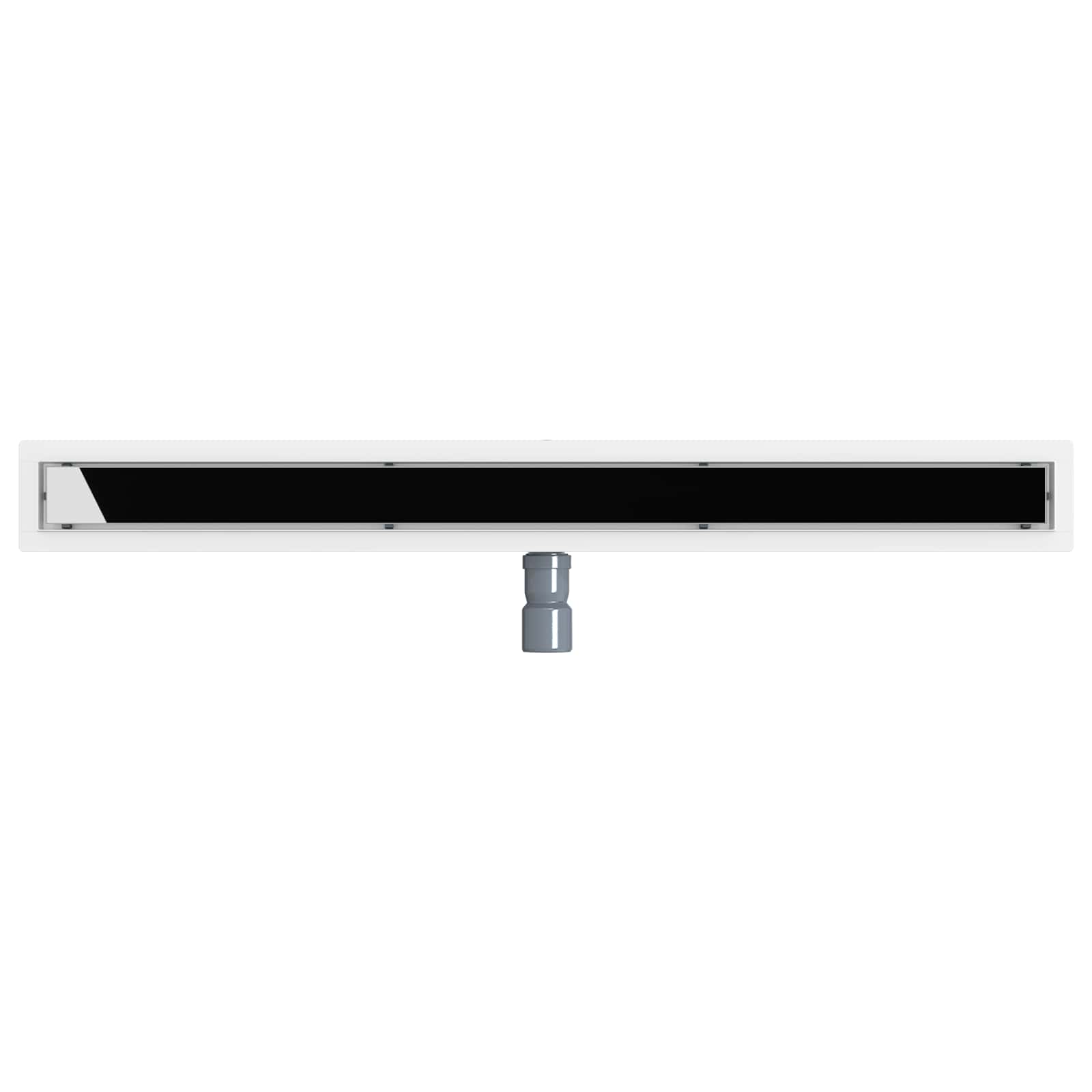 Duschabfluss mit Glashülle und 360° Siphon Schwarz 50 cm