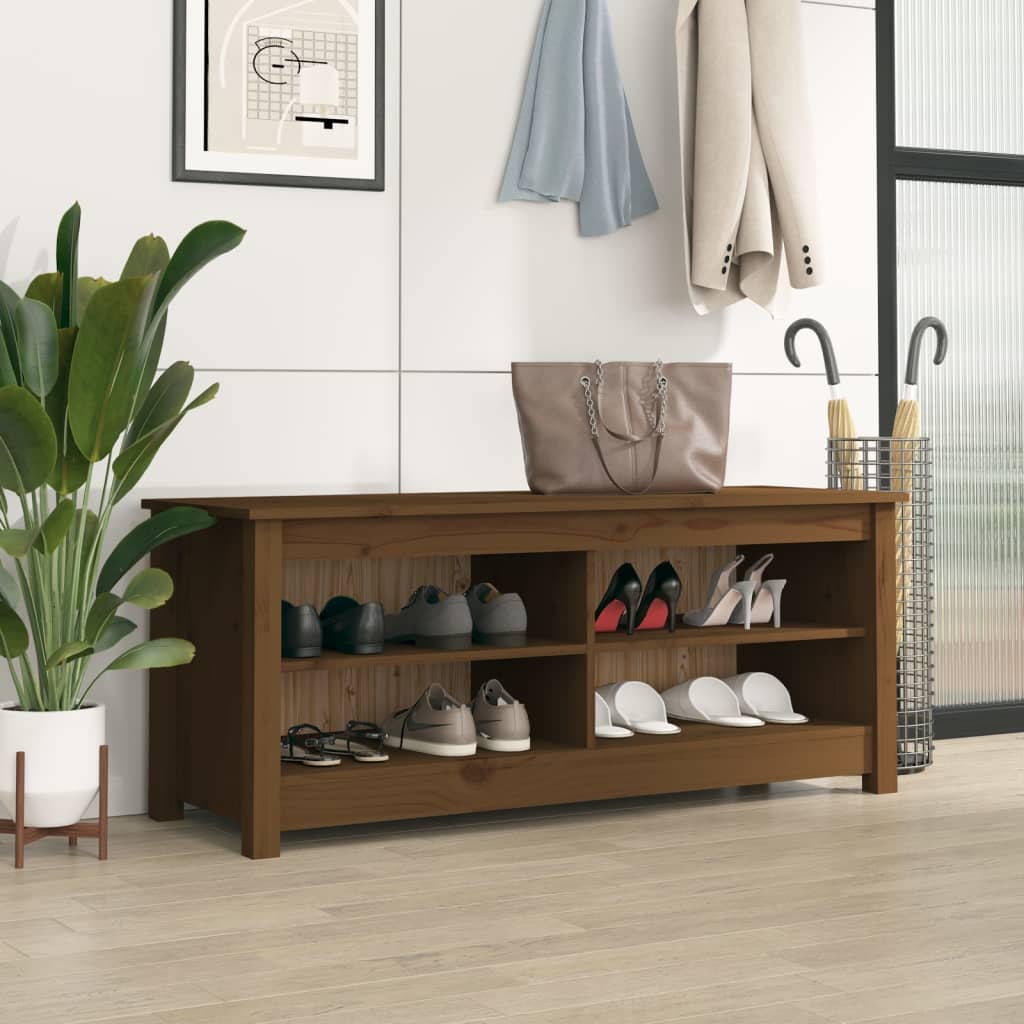 Schuhbank Weiß 70x38x45,5 cm Massivholz Kiefer