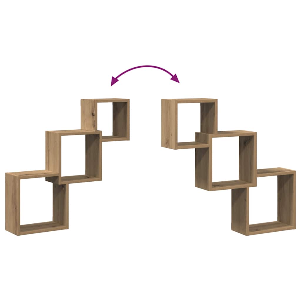 Cube Wandregale Weiß 68x15x68 cm Holzwerkstoff