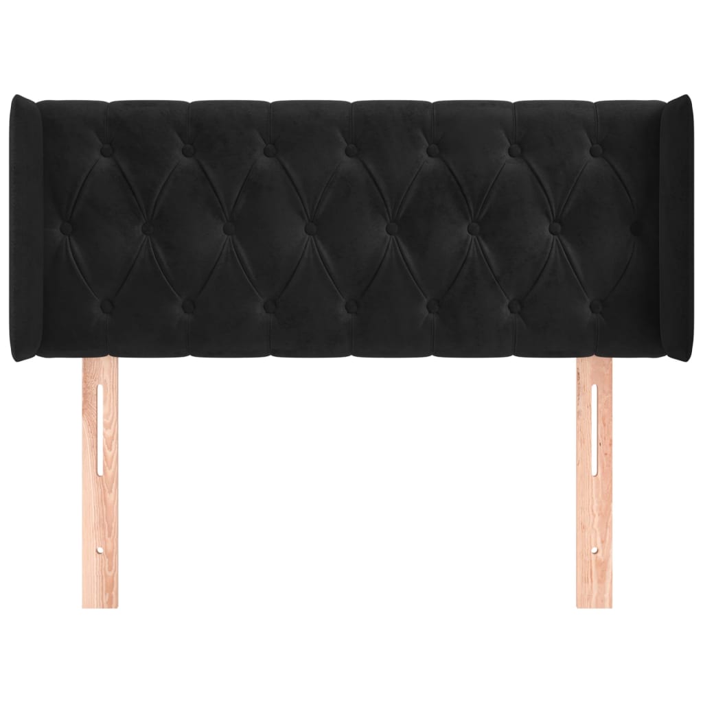 Kopfteil mit Ohren Dunkelblau 93x16x78/88 cm Samt