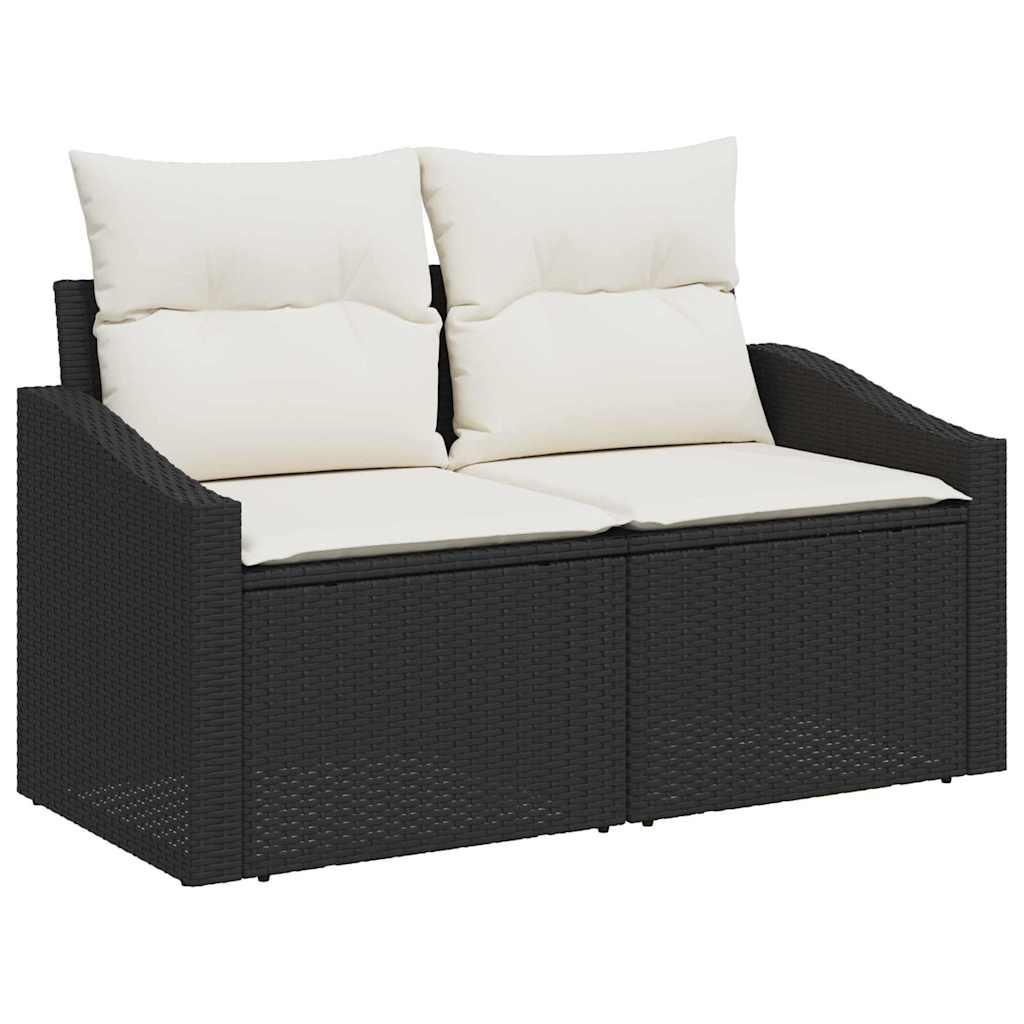 Garten Essgruppe mit Kissen 8 pcs Schwarz und Creme