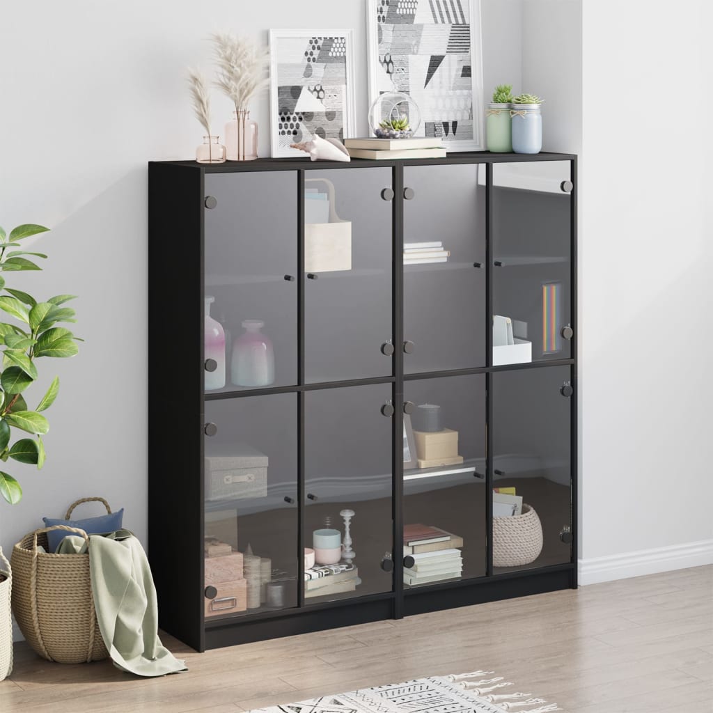 Bücherschrank mit Türen Weiß 136x37x142 cm Holzwerkstoff