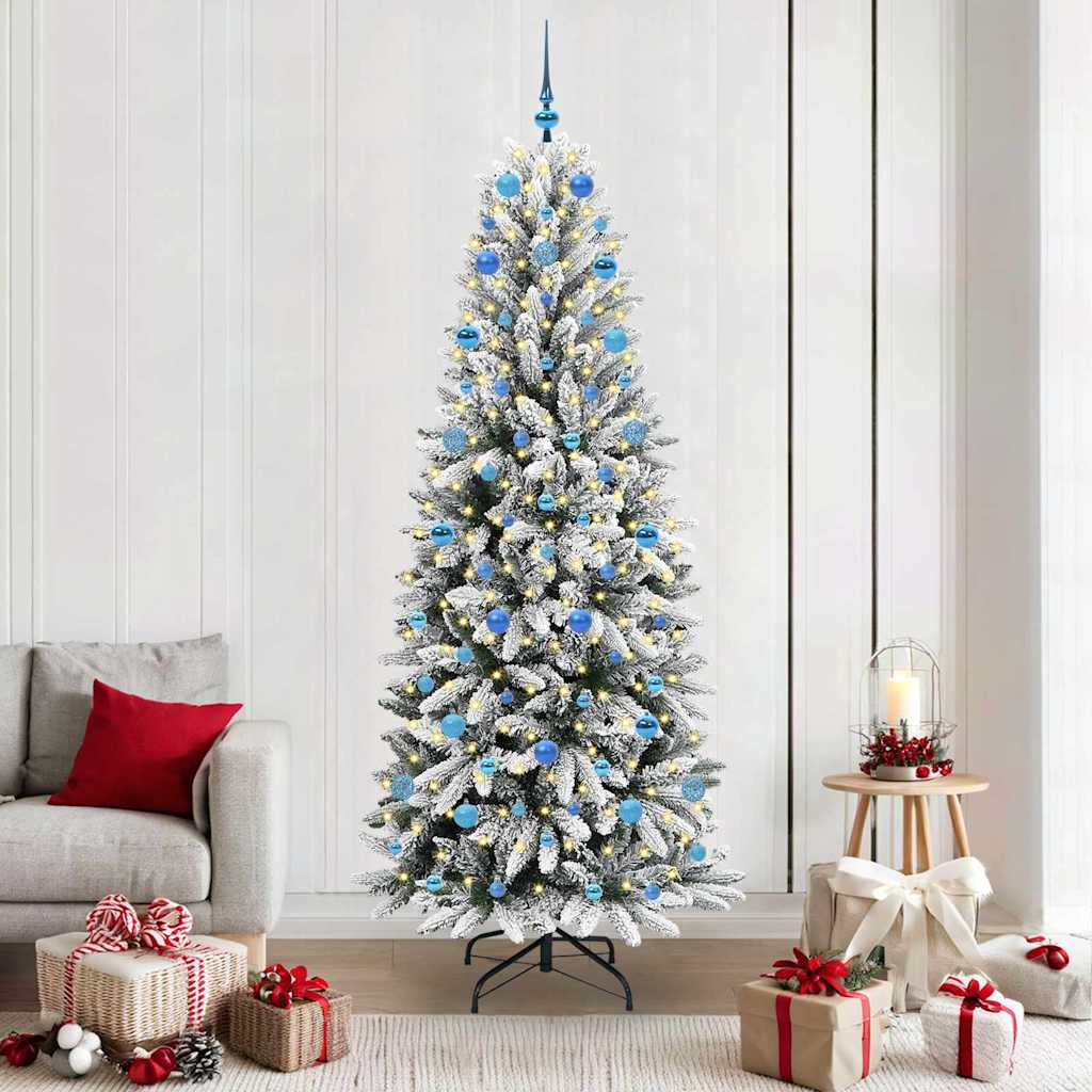 Künstlicher Weihnachtsbaum mit 150 LEDs mit Ständer Weiß 120 cm