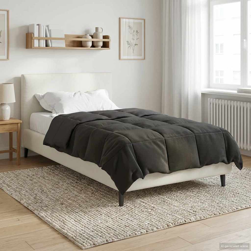 Sommerdecke Gesteppt Anthrazit 135 x 200 cm Mikrofaser