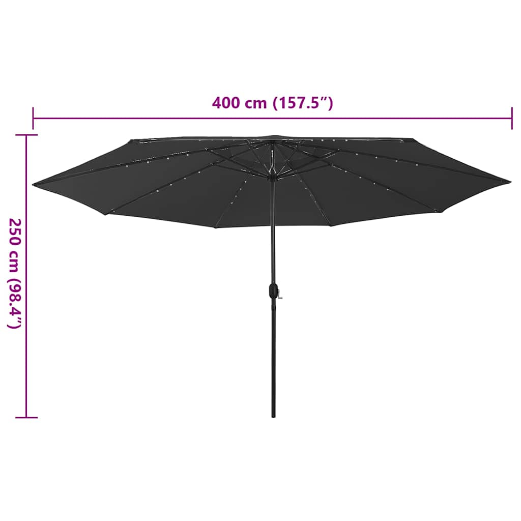Sonnenschirm mit LED-Beleuchtung 400 cm Sandweiß