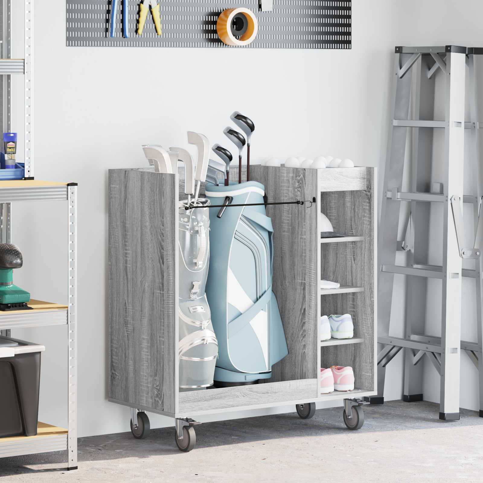 Golf Schrank Mit Rad Uni Weiß 65 x 45 x 98 cm