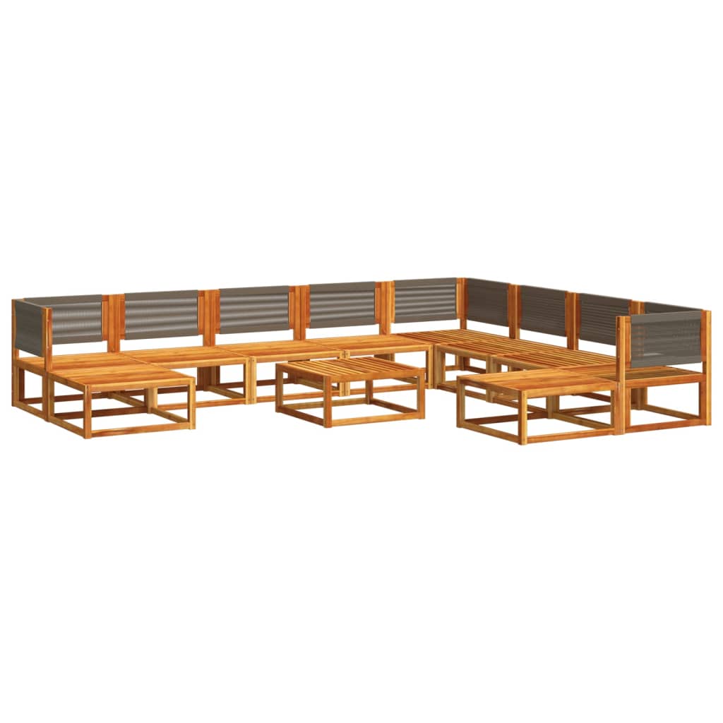 6-tlg. Gartensofa-Set mit Kissen Holz Akazie & Seil
