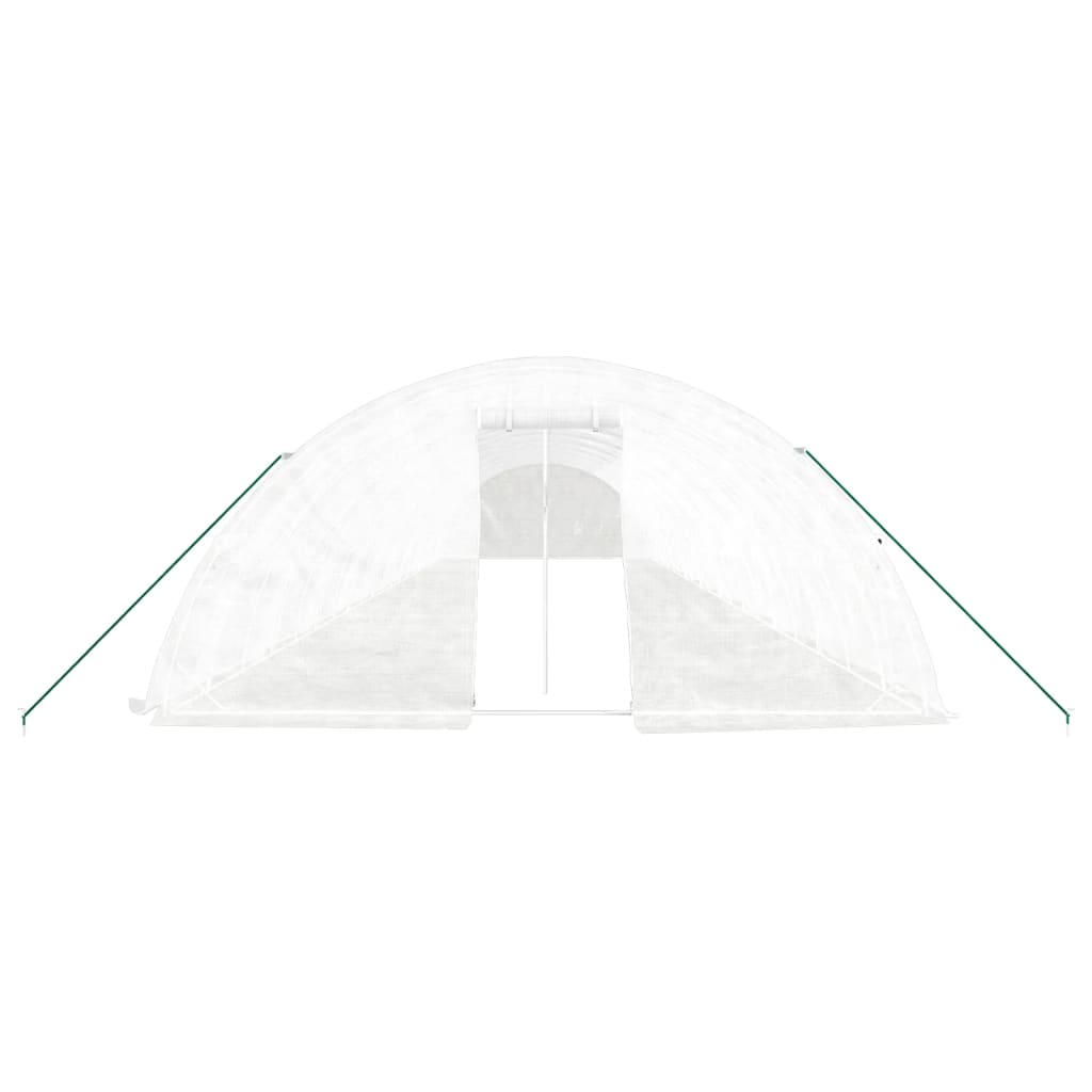 Gewächshaus mit Stahlrahmen Weiß 40 m² 8x5x2,3 m