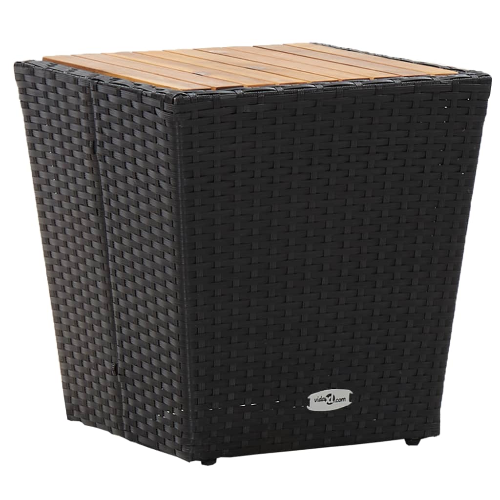Beistelltisch Beige 41,5x41,5x44 cm Poly Rattan und Hartglas