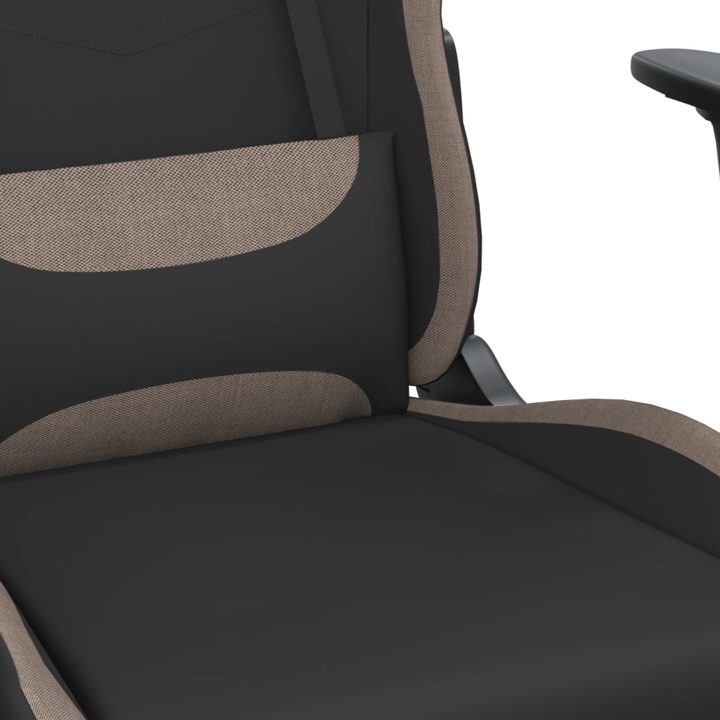 Gaming-Stuhl mit Massagefunktion Schwarz und Creme Stoff
