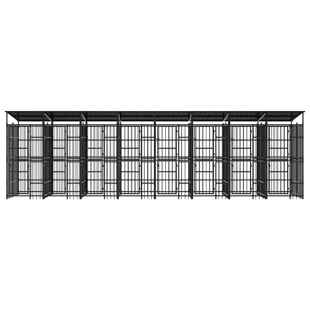 Outdoor-Hundezwinger mit Dach Stahl 1,84 m²