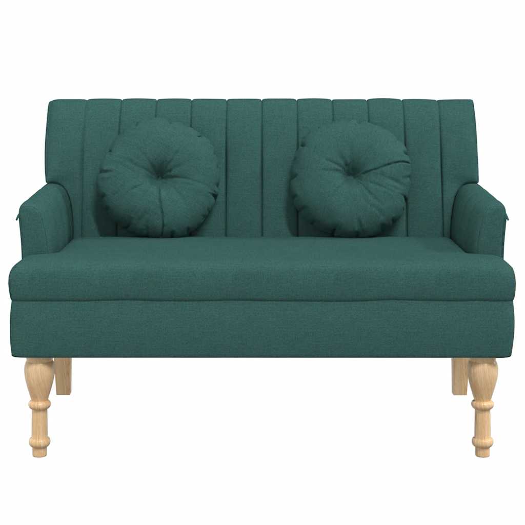 Sitzbank mit Kissen Dunkelgrau 113x64,5x75,5 cm Stoff