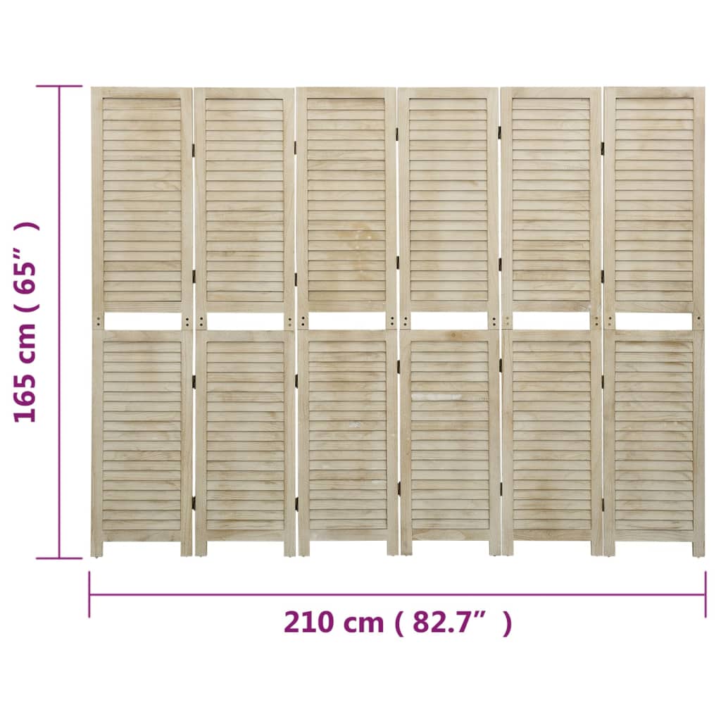 4-tlg. Raumteiler 140x165 cm Massivholz Paulownia