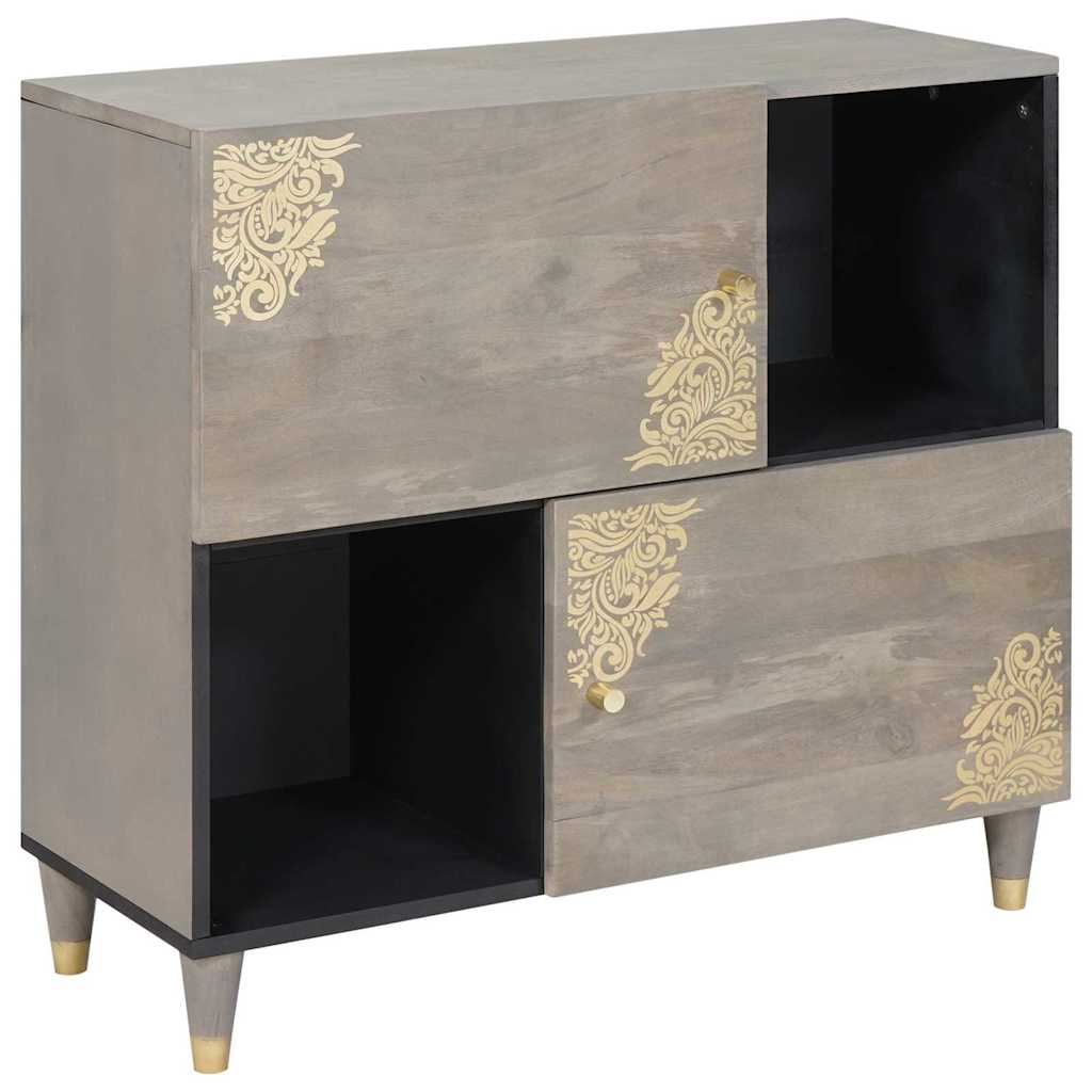 Sideboard mit Regal Braun 80 x 33 x 75 cm Massivholz Mango