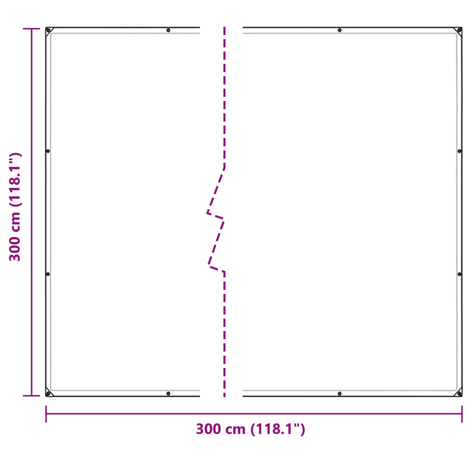 Pflanzenabdeckung mit Ösen 1x3 m Polyethylen