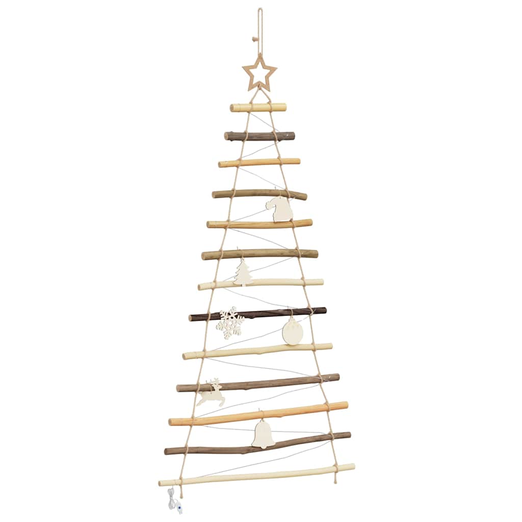 Weihnachtsbaum mit 30 LEDs Natur 90 cm Massives Eschenholz
