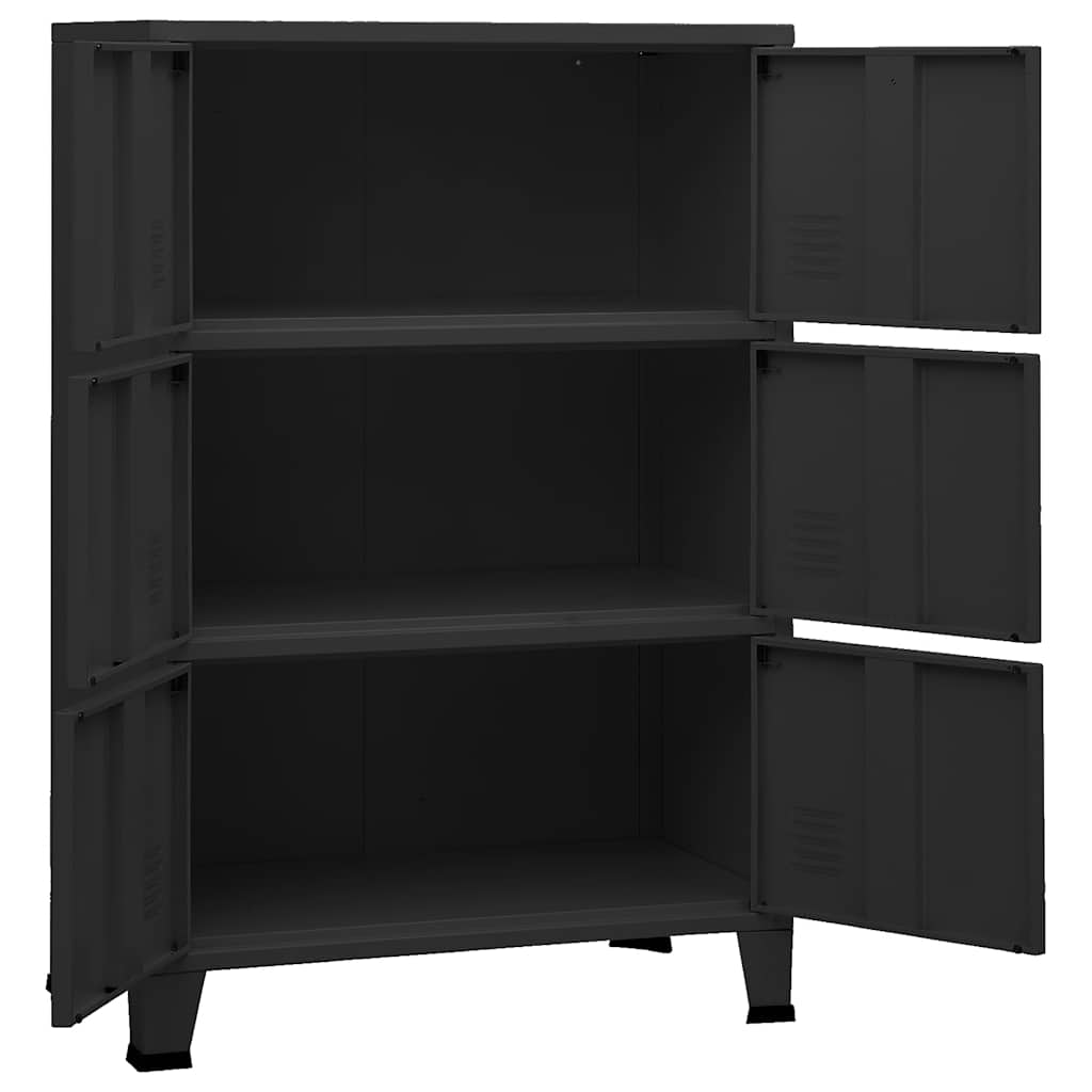 Lagerschrank Industrial Schwarz 75x40x80 cm Stahl