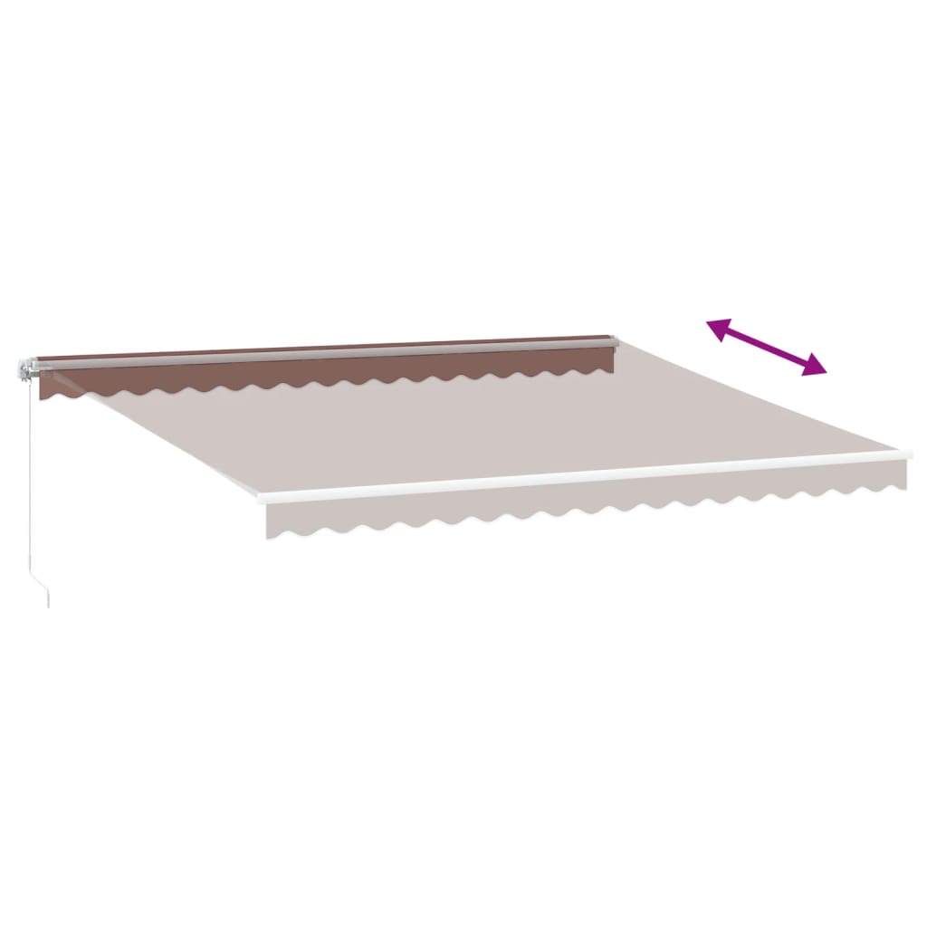 Markise Manuell Einziehbar mit LED 300x250 cm Blau und Weiß
