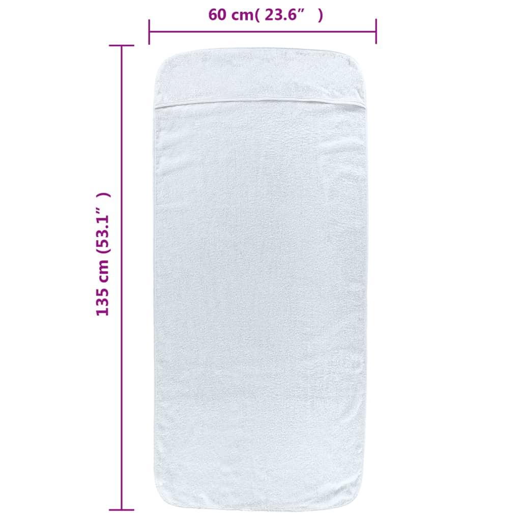 Strandtücher 4 Stk. Weiß 60x135 cm Stoff 400 GSM