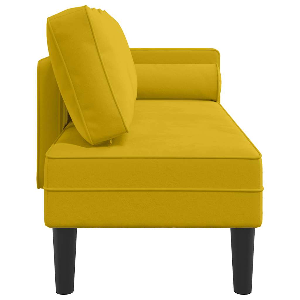 Chaiselongue mit Kissen Blau Samt