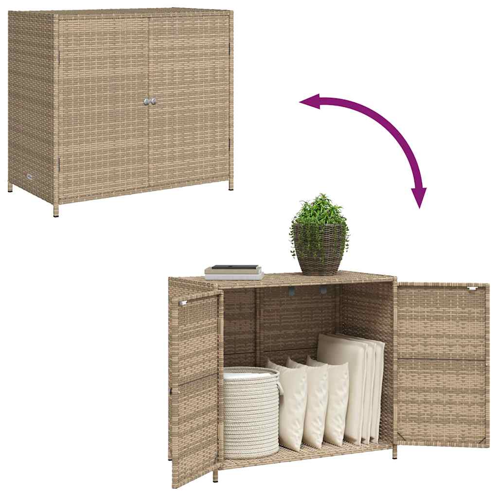 Gartenschrank Schwarz 83x45x76 cm Poly Rattan