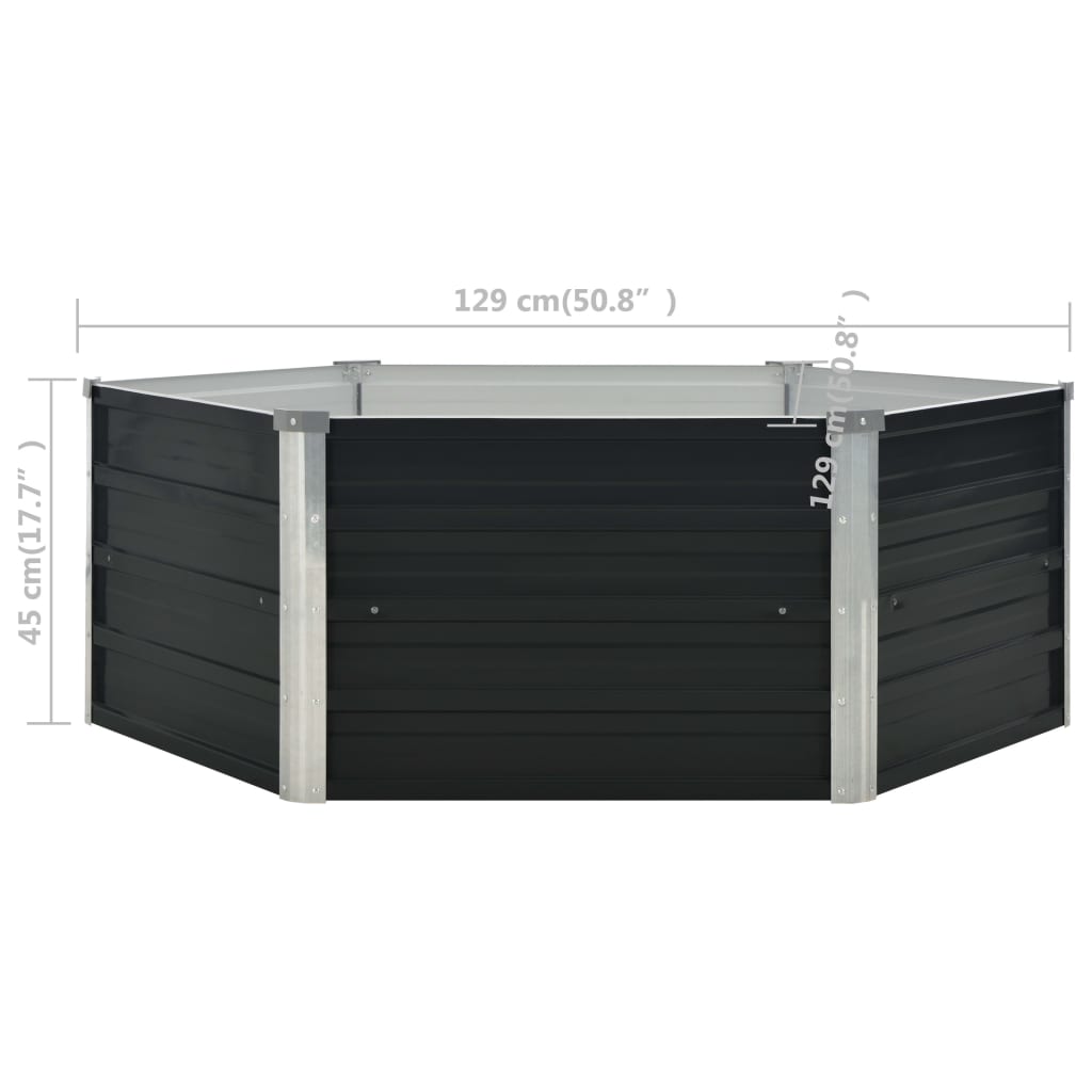 Garten-Hochbeet 129x45 cm Verzinkter Stahl Silber