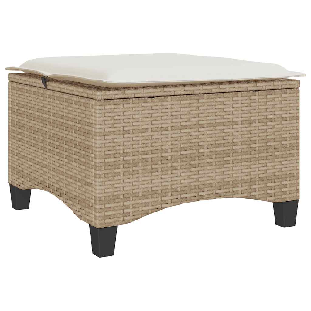 Gartenhocker mit Kissen 2 Stk. Schwarz 55x55x36 cm Poly Rattan