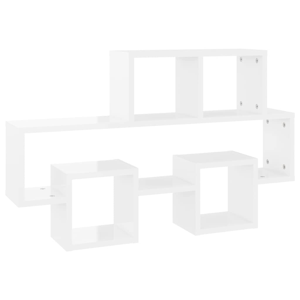 Wandregal in Autoform Weiß 82x15x51 cm Holzwerkstoff