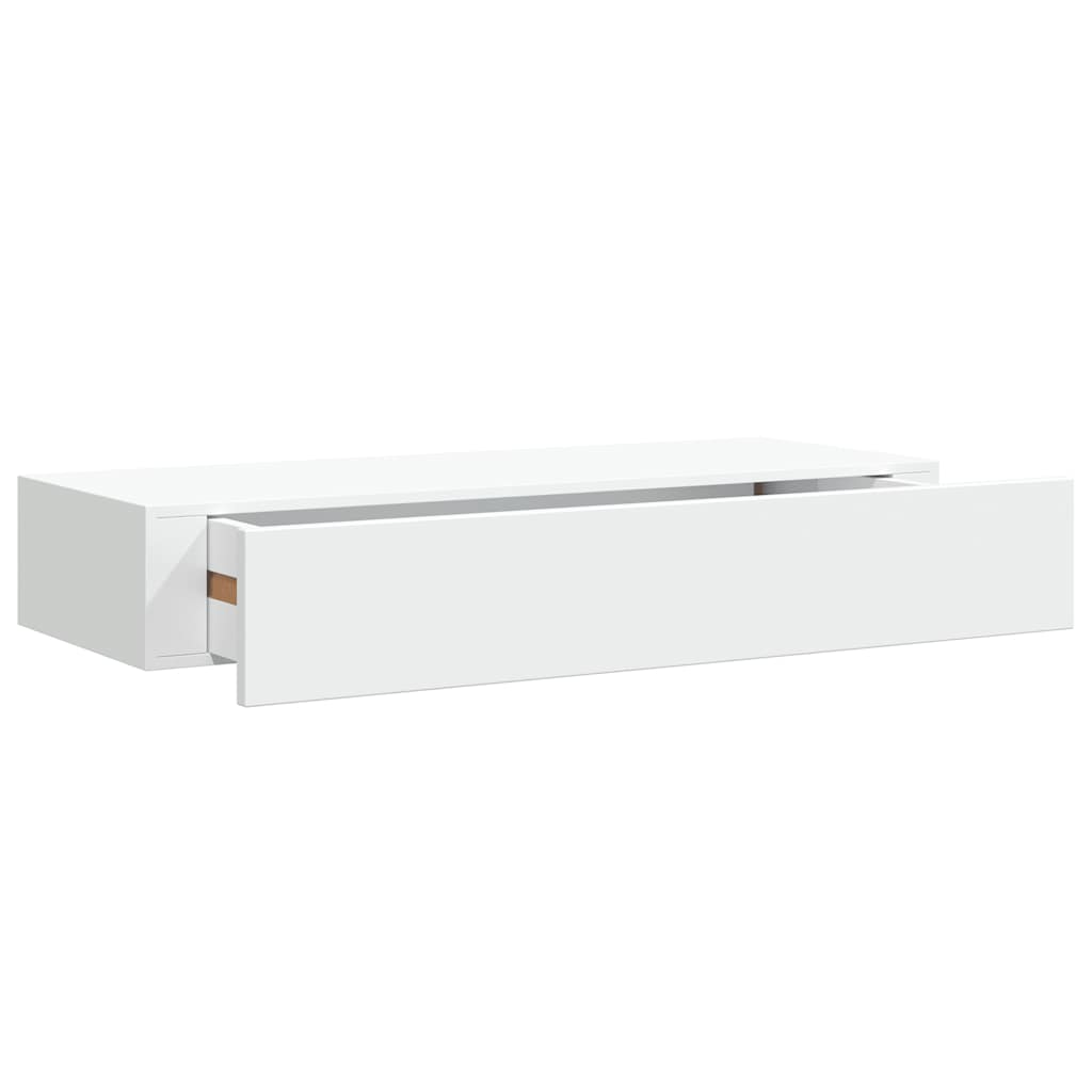 Wandregal mit Schublade Weiß 40x23,5x10 cm MDF