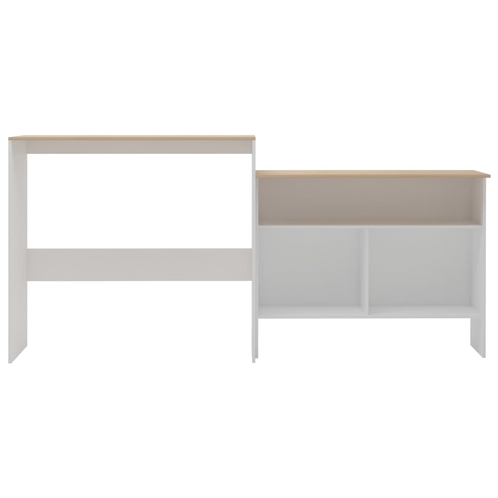 Bartisch mit 2 Tischplatten Weiß 130x40x120 cm